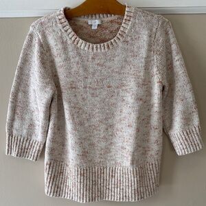 J. Jill Speckled Cream 3/4 sleeves Sweater